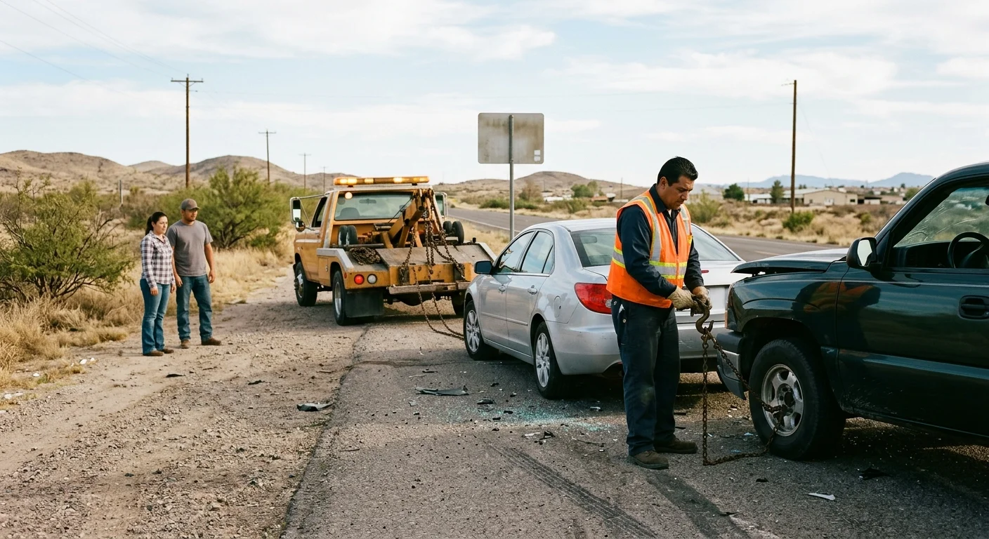 Drivers standing away from cars after a minor collision in Socorro, Texas