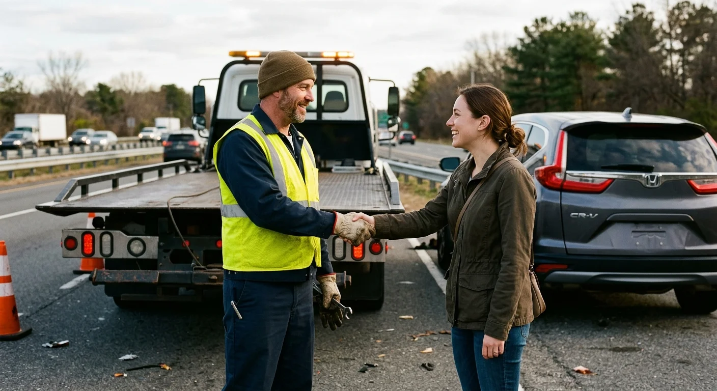 A driver thanking an, warm professional interaction